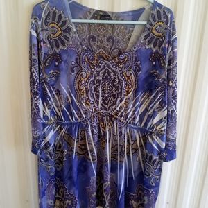 Blue Bohemian Faded Glory 2X Blouse